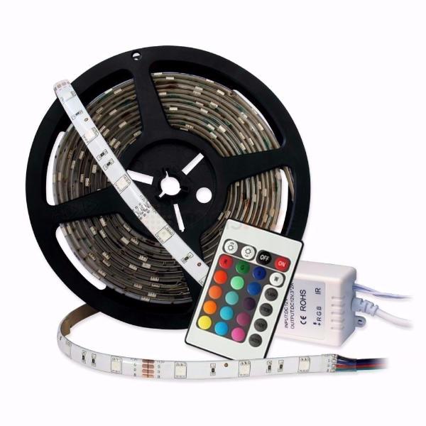 Kit Rgb Tira Led 5050 5mts Exterior con Fuente 2A y Controladora