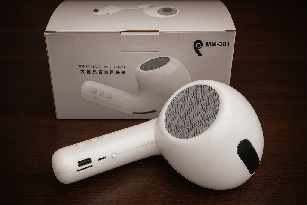 Parlante con forma Auricular Airpods FM Usb Micro SD MM-301