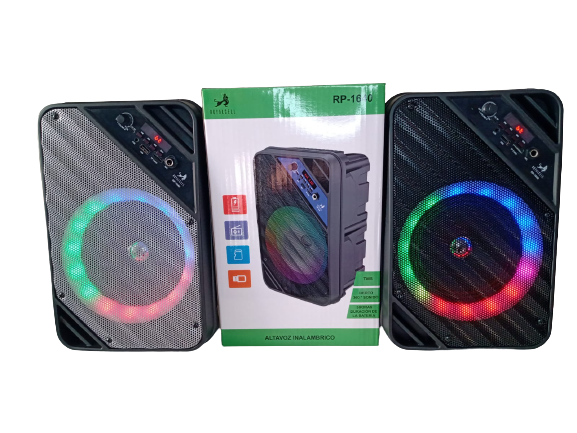 Parlante Bafle 6,5" con karaoke BT FM USB RP-1640 (22*19*35cm)