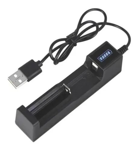 Cargador Usb Universal para Pila Tactica / Bateria 18650 500mah