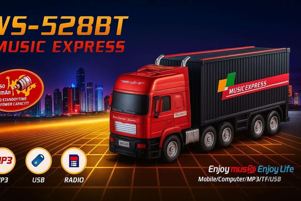 Parlante Portatil BT MICRO SD USB AUX FM Camion WS-528BT