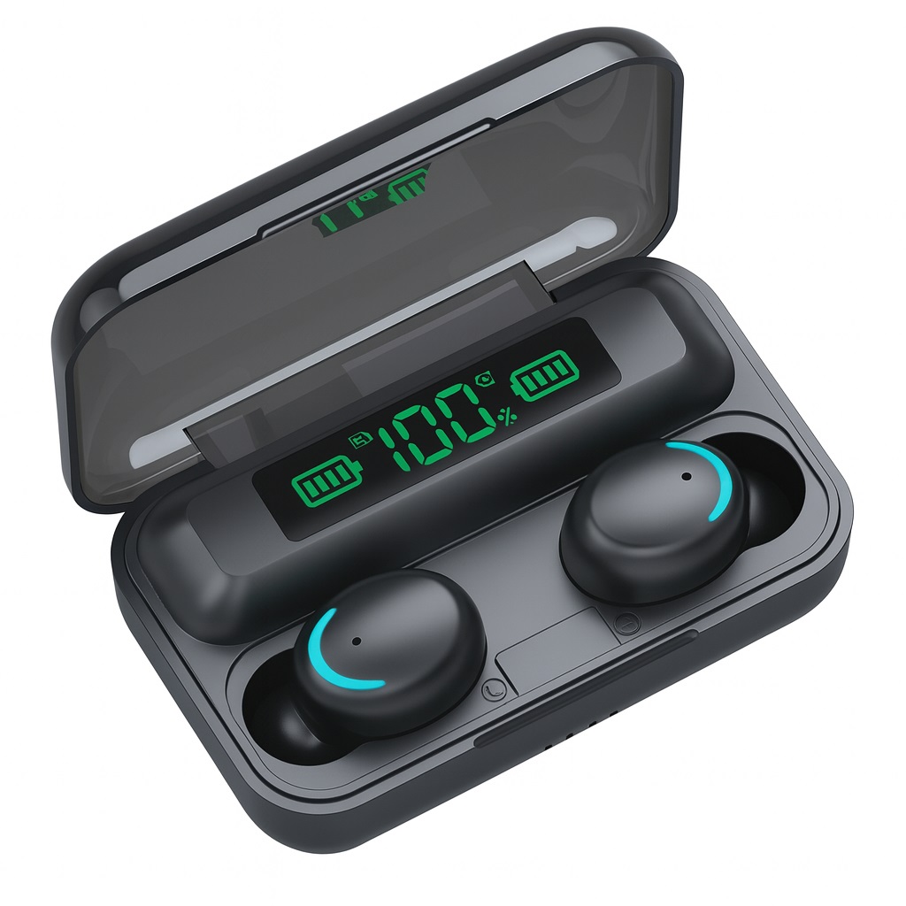 Auricular Bluetooth 5.1 Doble TWS F9-5 con Base Cargadora