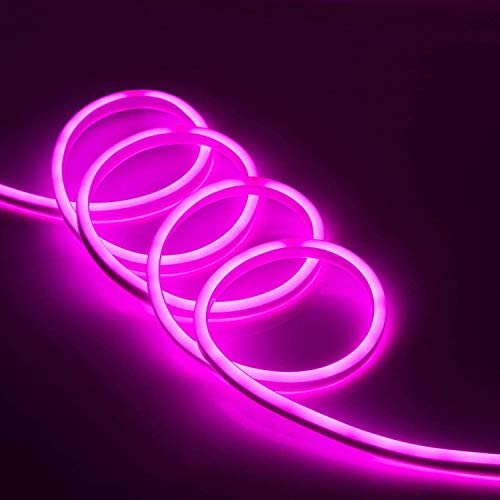 Kit Tira Led Neon Flexible con Fuente 5A 12v 5m Rosa