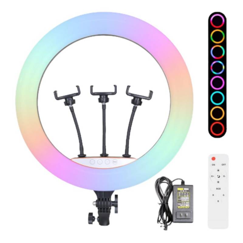 Aro Led RGB con Fuente y Controladora 45cm MJ45