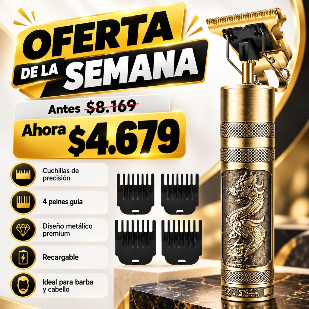Corta Pelo Inalambrica Recargable Vintage Trimmer  T9
