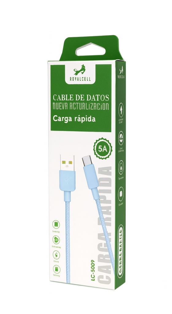 Cable de Datos Carga Rapida 5A Tipo C Cordon RC-5009