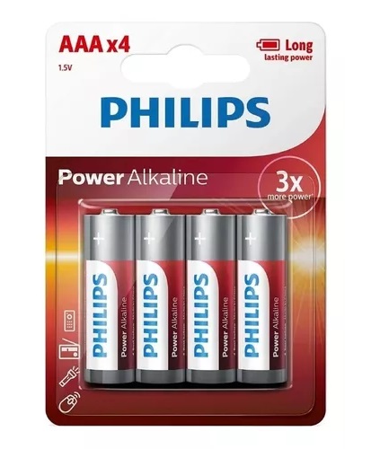 Pila Alcalina Philips AAA pack x4