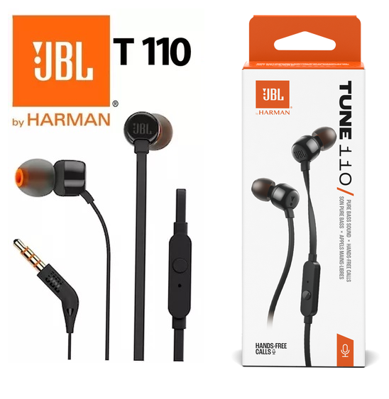 Auricular Intra manos libres JBL Tune 110 Negro (ORIGINAL)