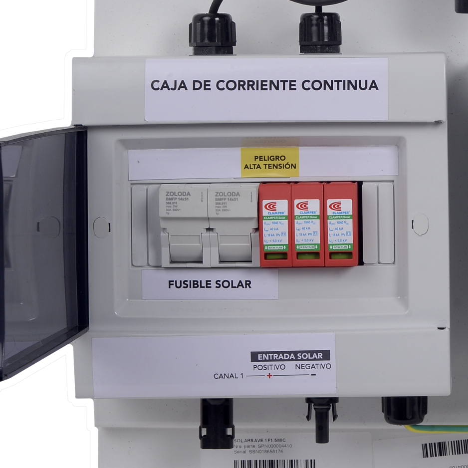 CCBOX plás. 1 string 1TM2x16A con SPD