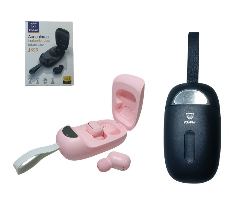 Auricular Bluetooth V5.3 Doble con Base Cargadora JS25