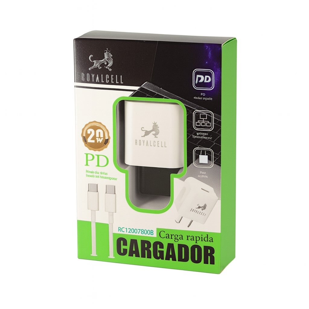 Kit Cargador 2 en 1 Royalcell PD 20W Tipo C