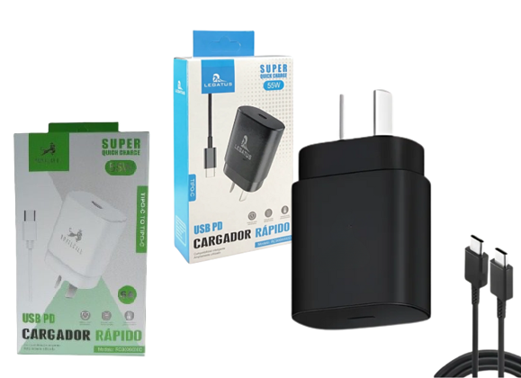 Kit Cargador 2 en 1 Legatus / Royalcell PD 55W Tipo C