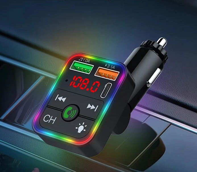 Transmisor FM BT Cargador 2 Usb A + PD 12/24v 3.1A CARP2