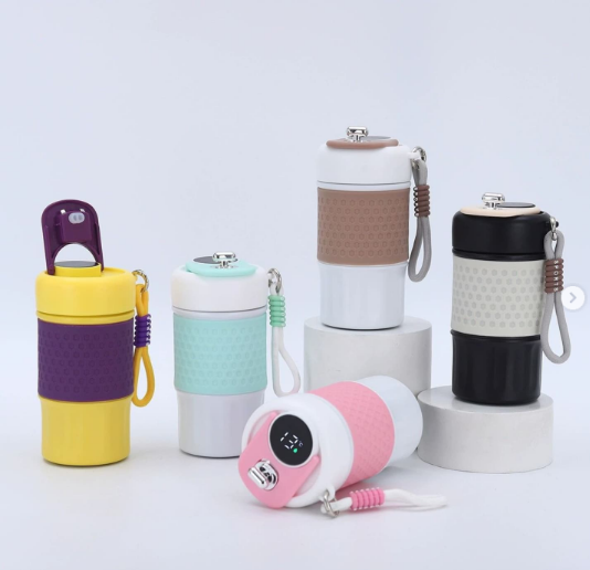 Vaso Termico con Pico y Termometro Led Stanley 450ml Violeta