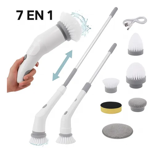 Cepillo de Limpieza Multiuso Rotativo 360° Recargable 7 en 1