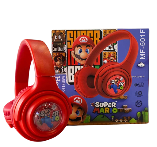 Auricular Vincha Bluetooth Micro Sd Personajes MF-501F Super Mario