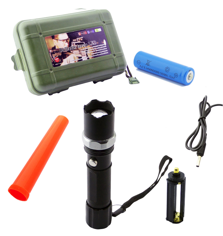 Linterna Tactica Cree Led con Estuche y Baliza LN351