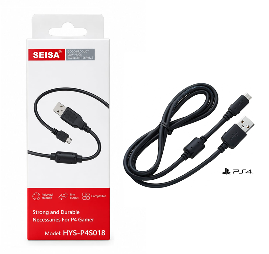 Cable de Carga para Joystick de PS4 1,8m Seisa HYS-P4S018