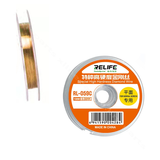Hilo Separador de Touch Lcd Pantalla Glass Alambre de corte RL-059C 0.08mm x100m