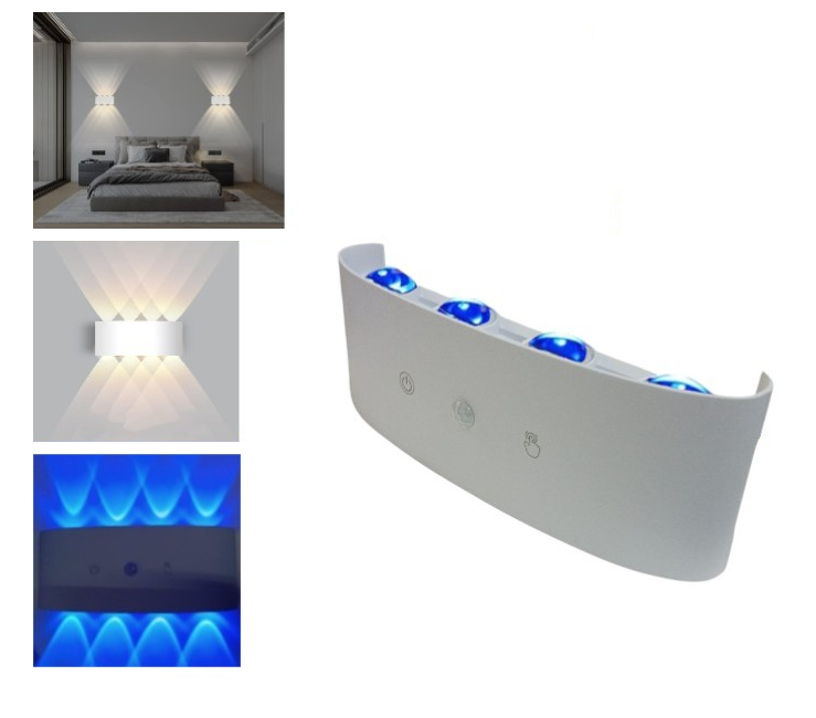 Aplique Led Bidireccional Magnetica RGB Recargable con Sensor (21x8cm)