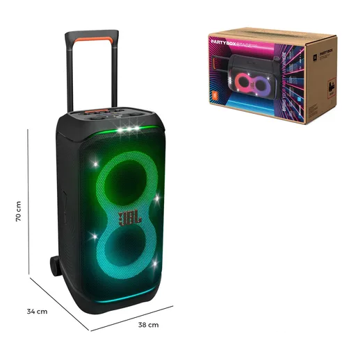 Parlante Portatil Bluetooth JBL Party Box Stage 320 Negro (ORIGINAL)