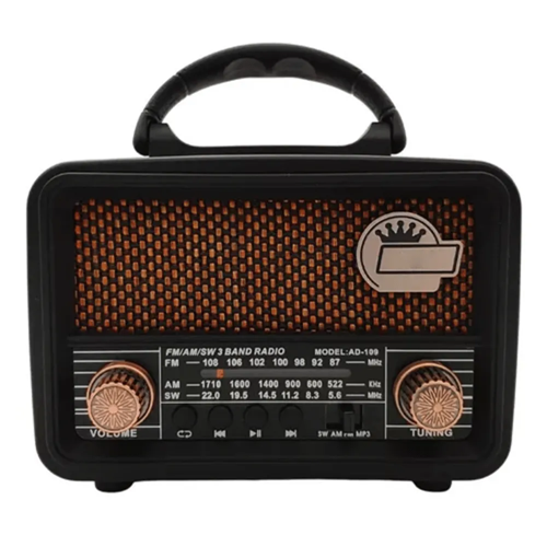 Radio RS-8110 Bluetooth FM AM Usb Sd Aux Recargable Retro Vintage