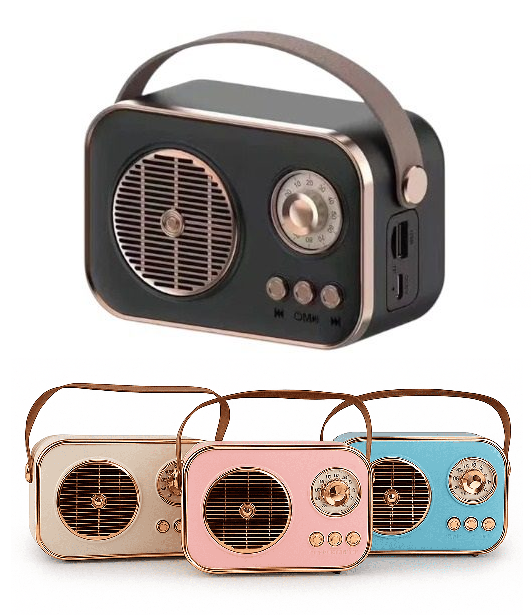 Radio RS-M4 Bluetooth FM Usb Sd Aux Recargable Retro Vintage