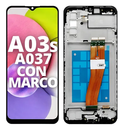 Modulo Samsung A03s A037F A037M con marco, buzzer, parlante, flex botones Original (RN)