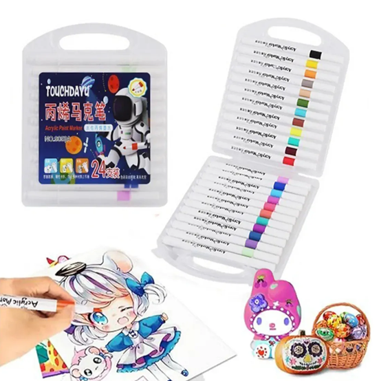 Set de Marcadores de Pintura Acrilica Permanente x 24pcs