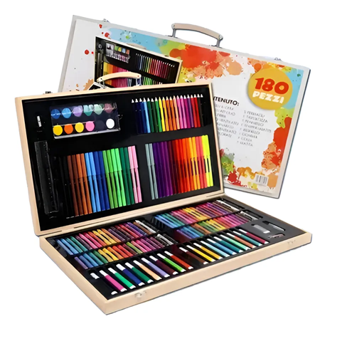 Maletin de Madera Kit de Arte 180pcs