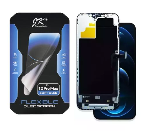 Modulo Iphone 12 Pro Max negro (ORIG Soft Oled) IC Removible JK