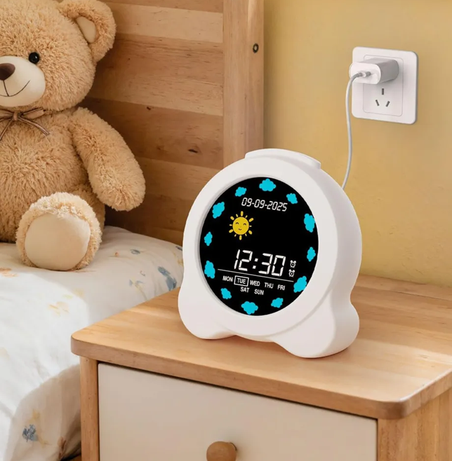 Reloj Despertador Digital Entrenador de Sueño Infantil Usb (12,5x14cm)