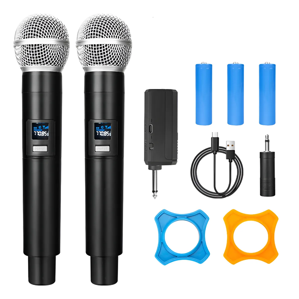 Set de 2 Microfono Profesional Inalambrico UHF con Display GE5-2