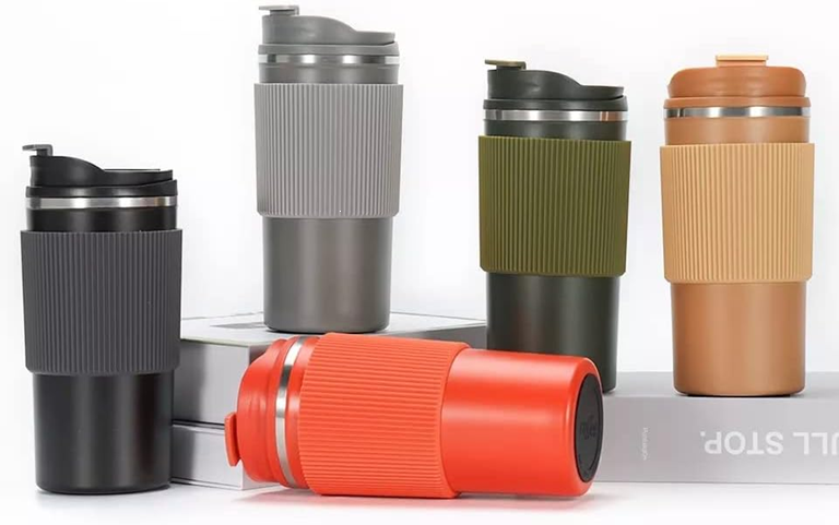 Vaso Termico Antideslizante con Pico 500ml Gris