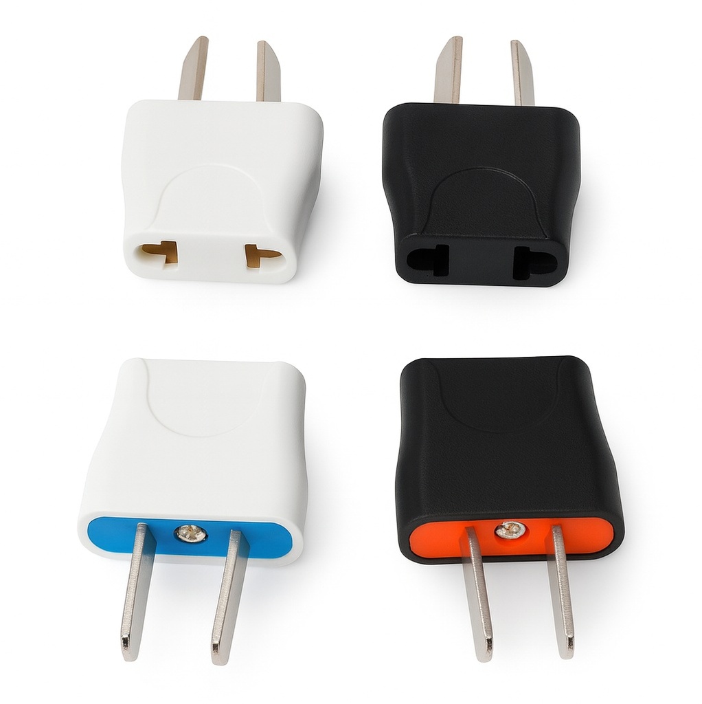 Adaptador Enchufe Americano Patas Argentinas Blanco/Negro