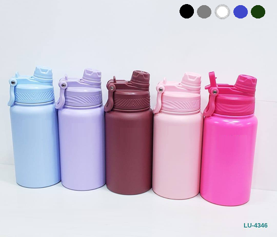 Botella Termica Acero inoxidable Doble Pico 650ml (Blanco) LU-4346