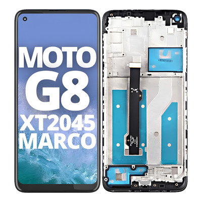 Modulo Motorola Moto G8 / XT2045 con marco negro (ORIG Premium)