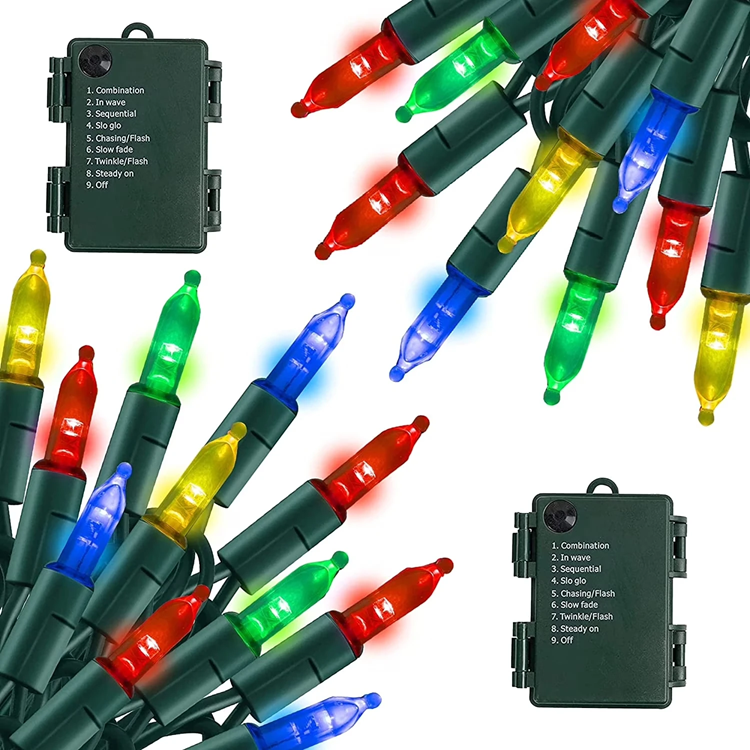 Luces de Navidad Foco de Colores Extraible a pilas 5m