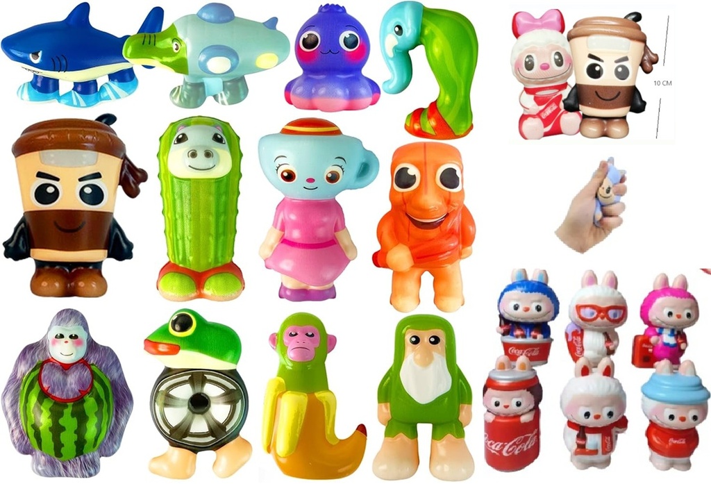 Memes italianos Brainrots Italianos + Labubu Squishys de Tendencia (10/15cm)