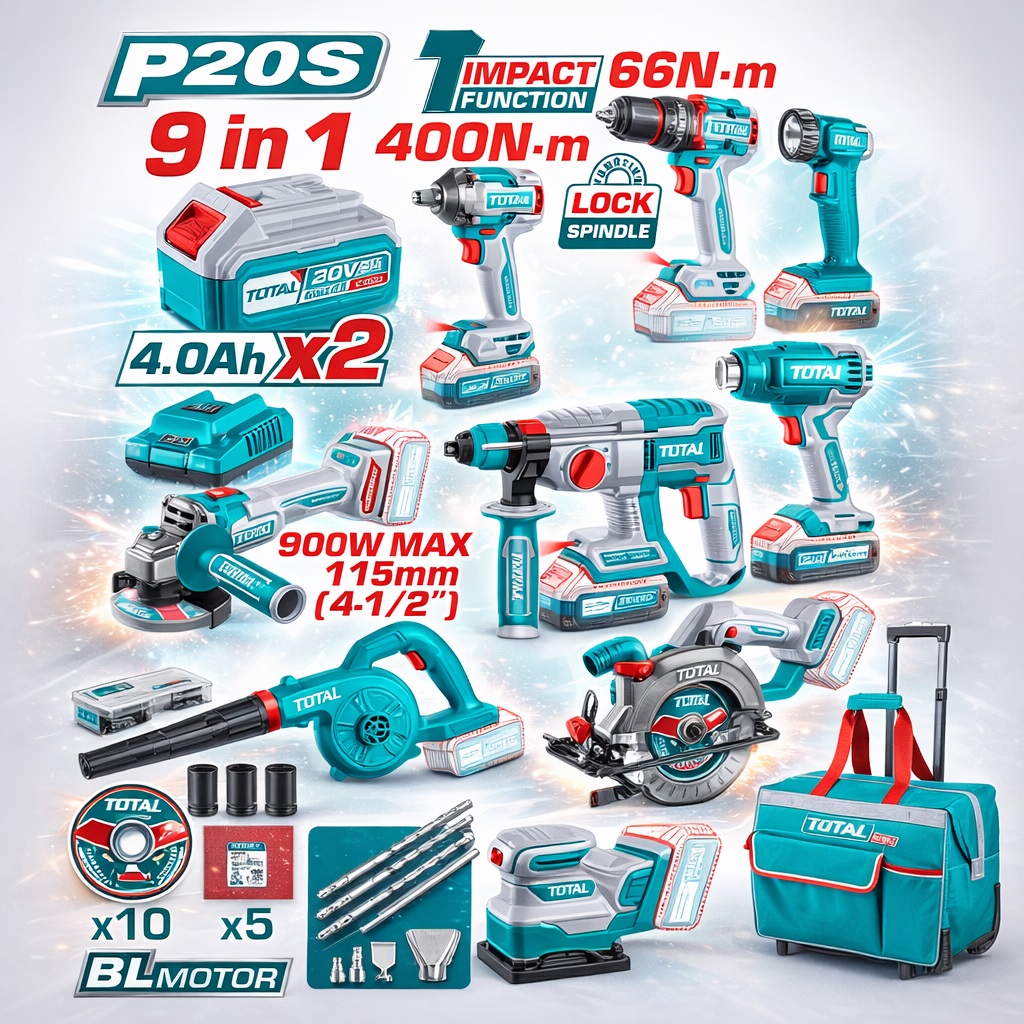 Kit Herramientas 9 en 1 20v Total