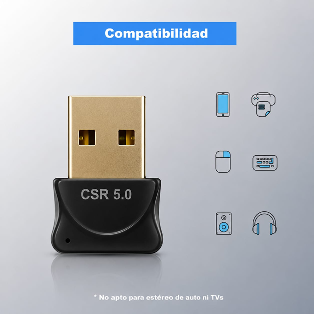 Adaptador Receptor Bluetooth USB 5.0 PC
