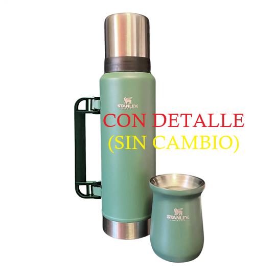 Combo Termo + Mate (260ml) Stanley Classic 1.3L Verde Oscuro (CON DETALLE) sin tapa