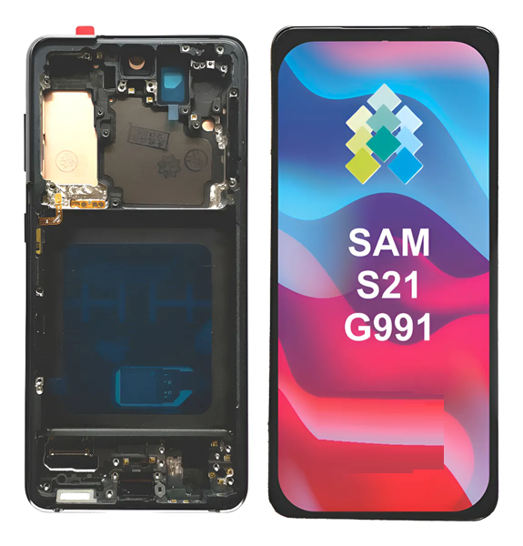 Modulo Samsung S21 con marco negro (ORIG Gold Edition)