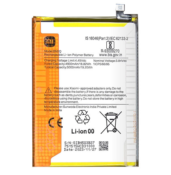 Bateria Xiaomi Redmi 13C / Poco C65 / Poco M6 5G BN5Q Original (SERVICE PACK)