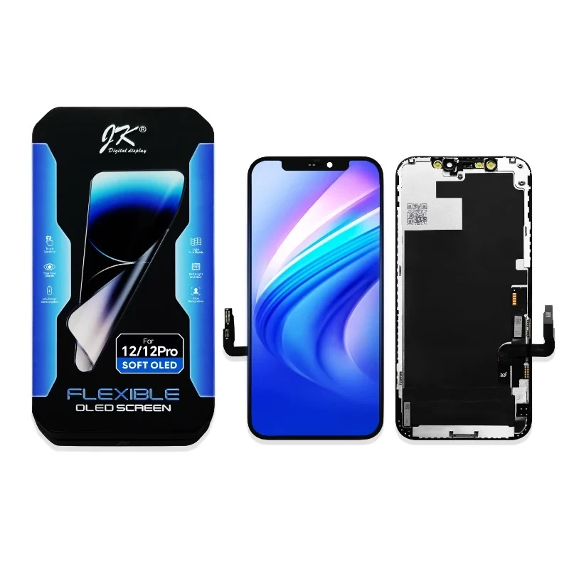 Modulo Iphone 12 / 12 Pro negro (ORIG Soft Oled) IC Removible JK