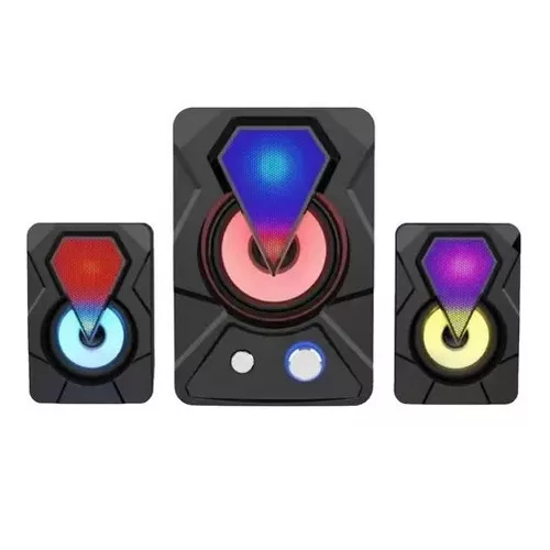Home Theater Subwoofer USB 2.1 RGB E-1306 (15x9x10cm - 6x6x9cm)