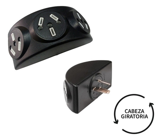Enchufe Triple Piramide 220V 360° Patas Argentinas REFORZADO