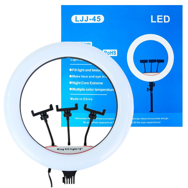 Aro Led Profesional 45cm Tactil con 3 Soportes LJJ-45