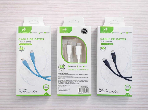 Cable de Datos Carga Rapida Tipo C a Lightning 5A Royalcell 45W RC-5023 1m