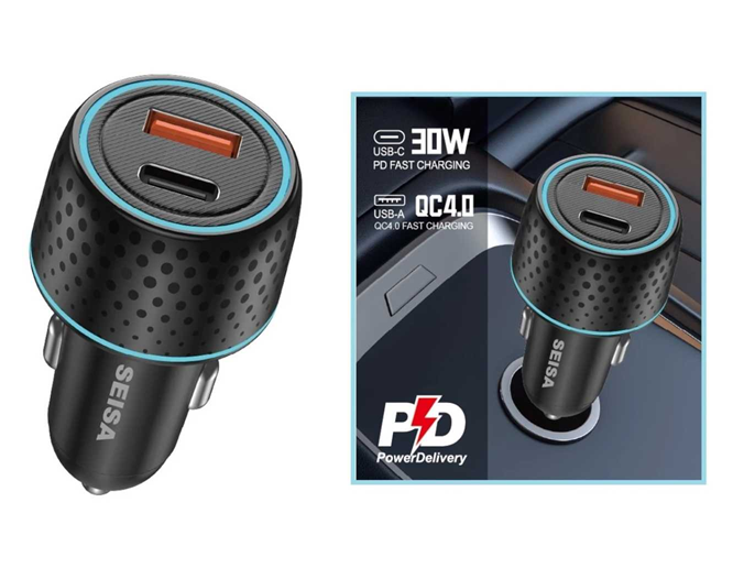 Cargador 12v 48w Doble Usb QC4.0+ PD Seisa SM-FS448